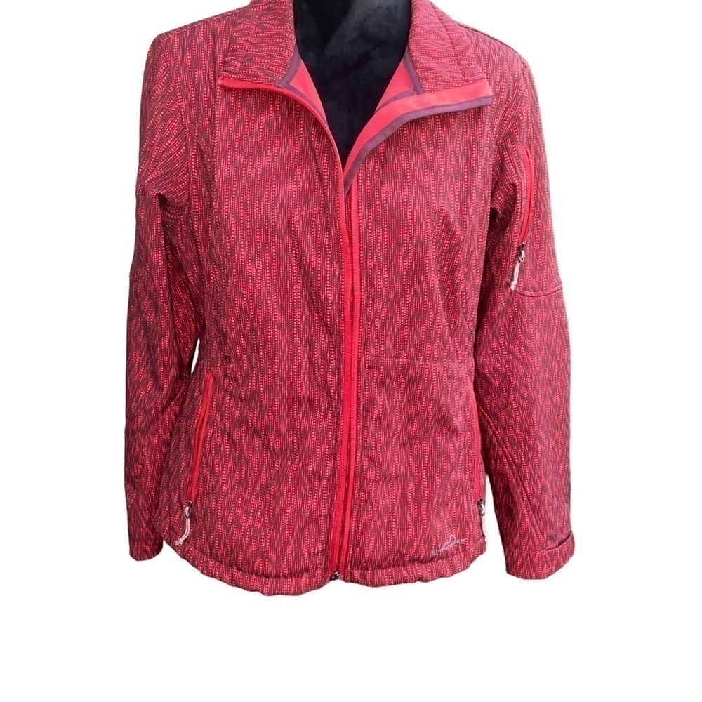 Eddie Bauer Ladies Jacket Soft Shell Fleece Lined Two Front Zippered Pockets L